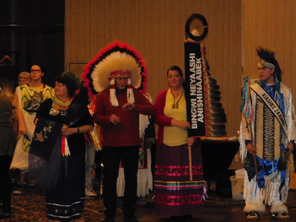 From left to right: Councillor Lillian Calder, Chief Joe, Councillor, and Dancer