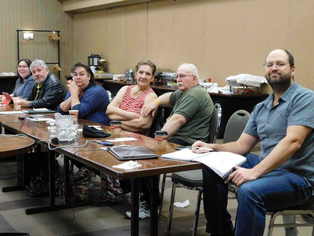 Elders and Staff. Left to right: Woman, Paul, Woman, Woman, Man, Jordan