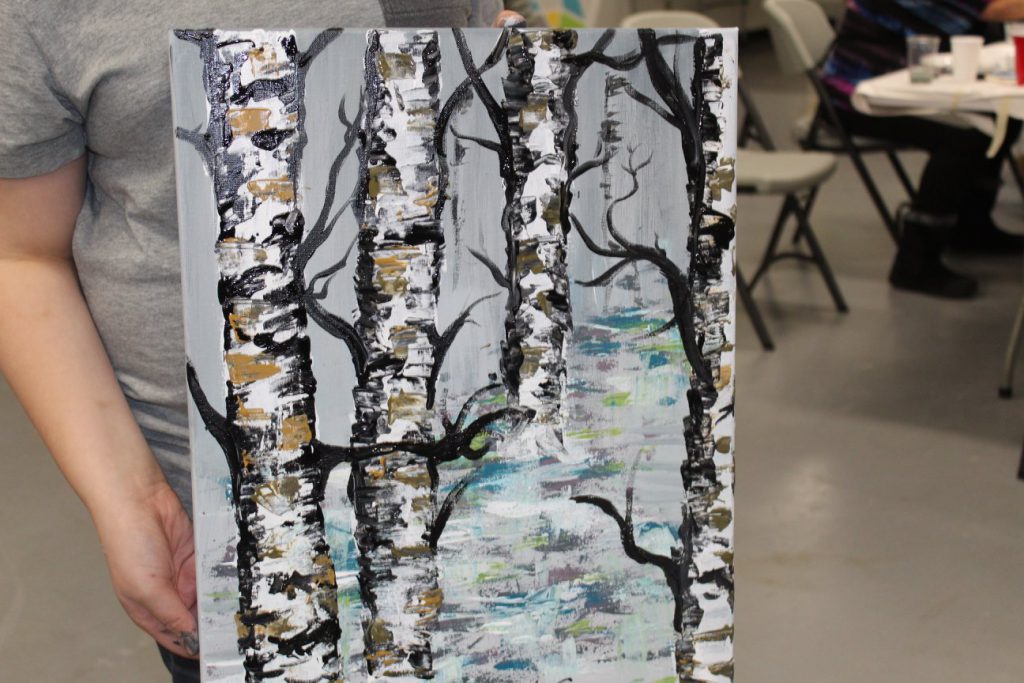 birch tree painting