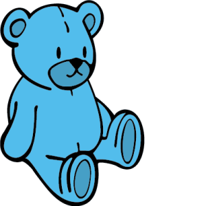 Jordan's Principle logo mark - blue stuffed bear