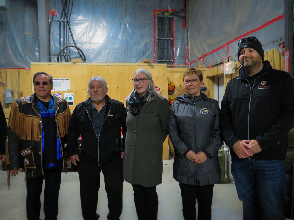 Edler Marcel Donio, Chief Paul Gladu, Minister Patty Hajdu, Councillor Tracy Gibson, and Jordan Hatton