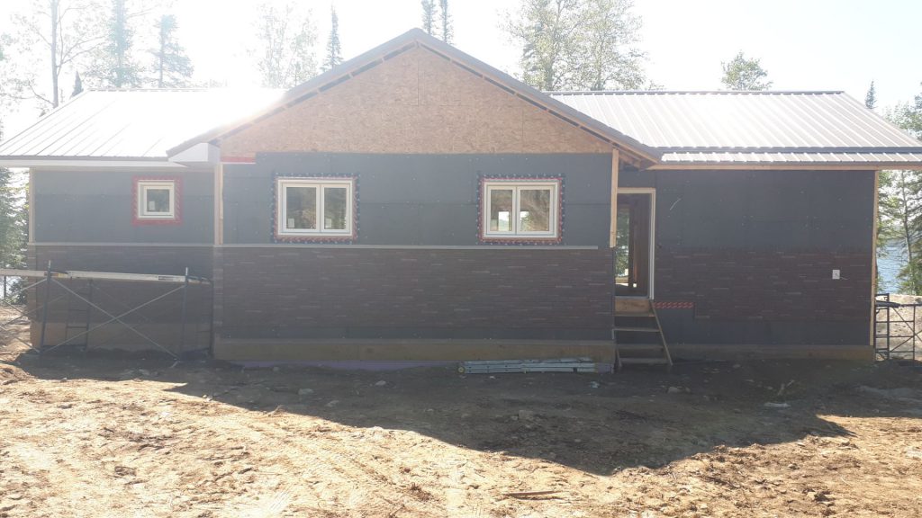 Stone completed on back of house