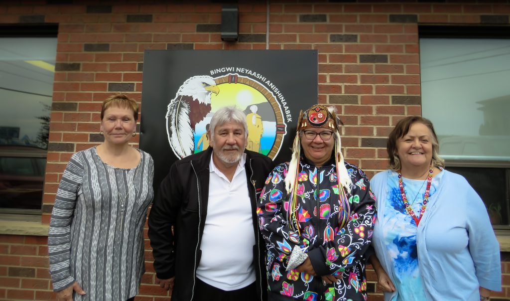 Councillor Tracy Gibson, Chief Paul Gladu, National Chief RoseAnne Archibald, Councillor Lillian Calder