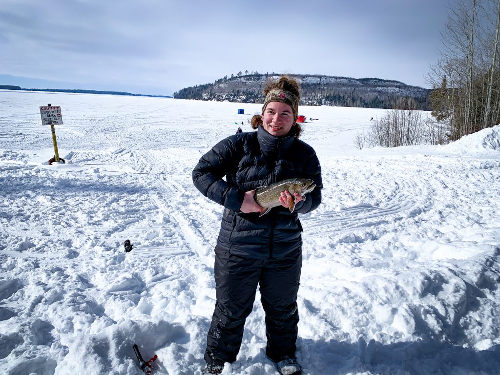 ice fishing 2023 - first catch of the day!