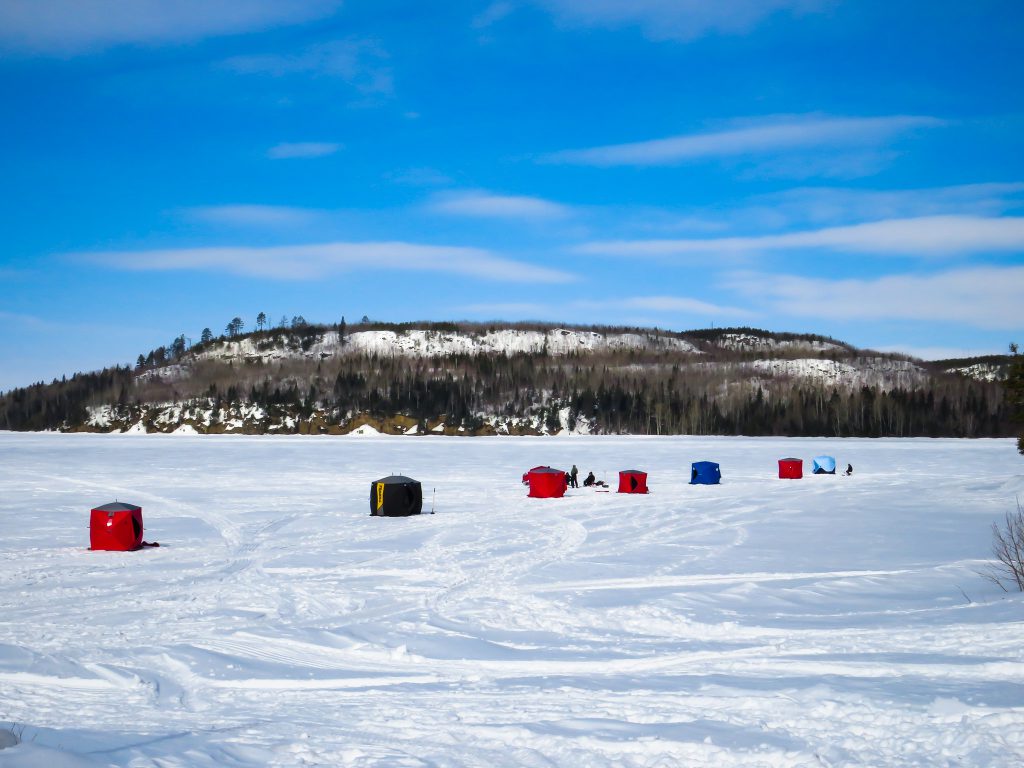 ice fishing 2023 - tents out on the lake